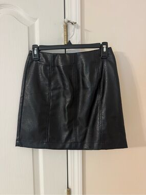 Altar’s State Faux Leather A-Line Mini Skirt